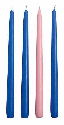 Candle-Advent Refill Tapers-7/8 X 10-3 Blue/1 Pink                                                                      